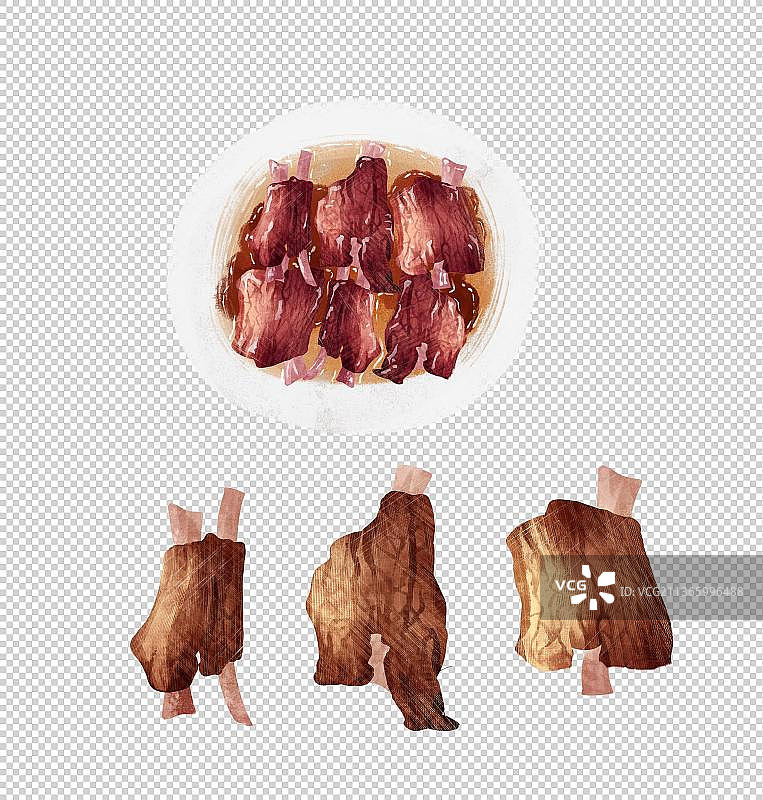 无锡特色美食“无锡酱排骨 ”插画元素图片素材