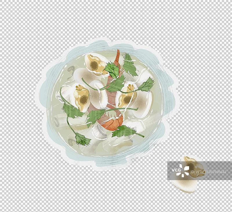 福州特色美食“锅边”插画元素图片素材