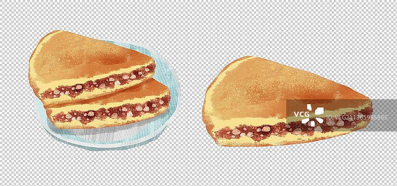 泉州特色美食“满煎糕”插画元素图片素材