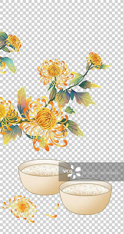 九月九日重阳节赏菊祭祖节日元素图片素材