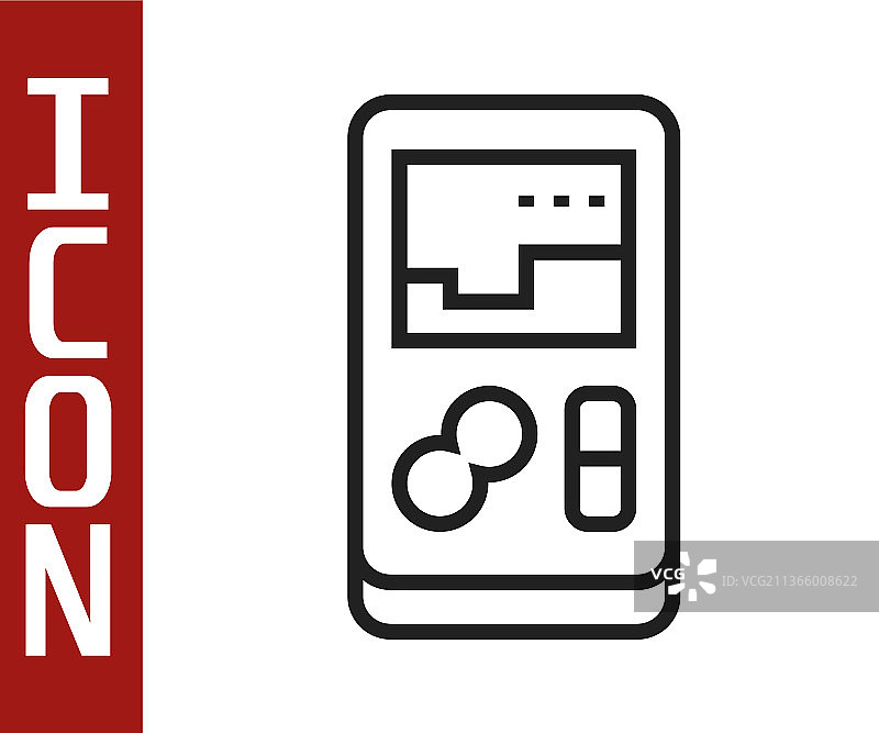 黑色线条便携式视频游戏机图标图片素材