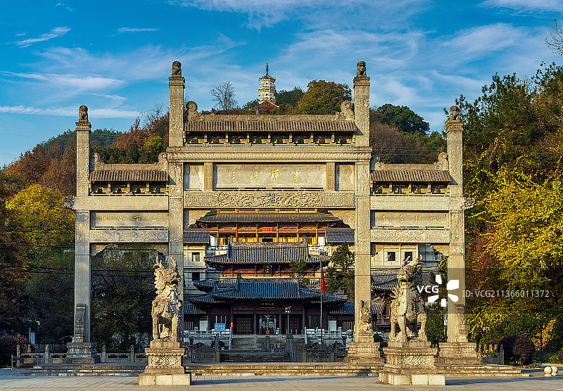 中国安徽安庆三祖禅寺牌坊图片素材