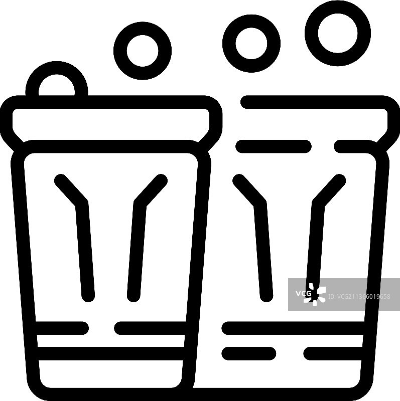 村庄垃圾桶图标轮廓废品袋图片素材