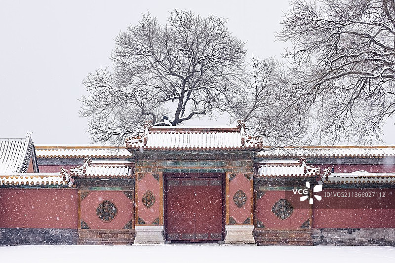 故宫里的雪景图片素材
