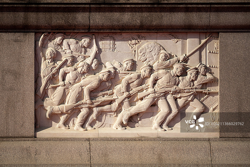人民英雄纪念碑浮雕之武昌起义图片素材