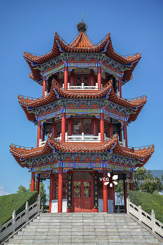 陕西省洛南县地标云燕楼图片素材