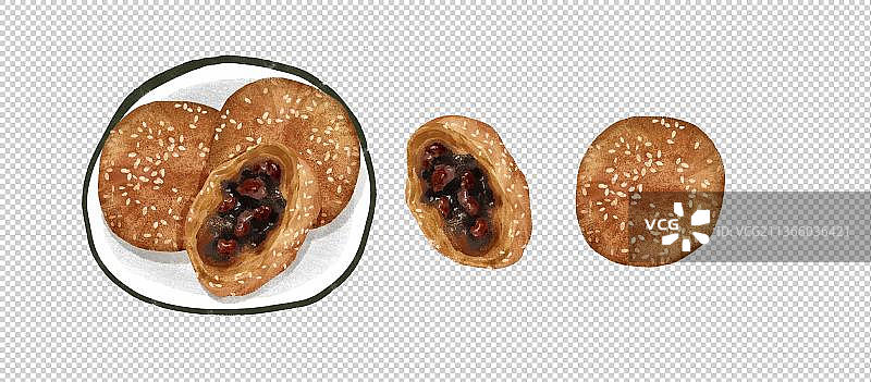 金华特色美食“酥饼”插画元素图片素材