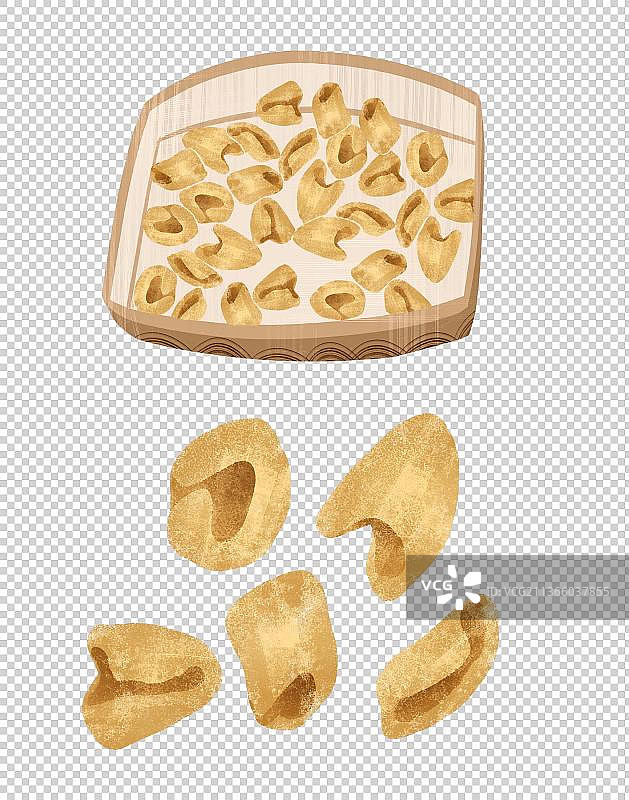 太原特色美食“猫耳朵 ”插画元素图片素材