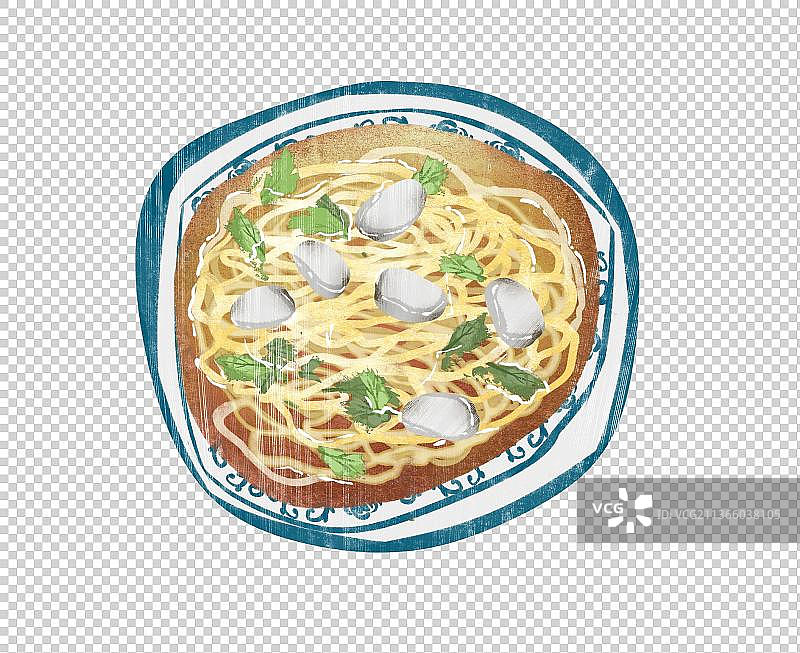 烟台特色美食“蓬莱小面”插画元素图片素材