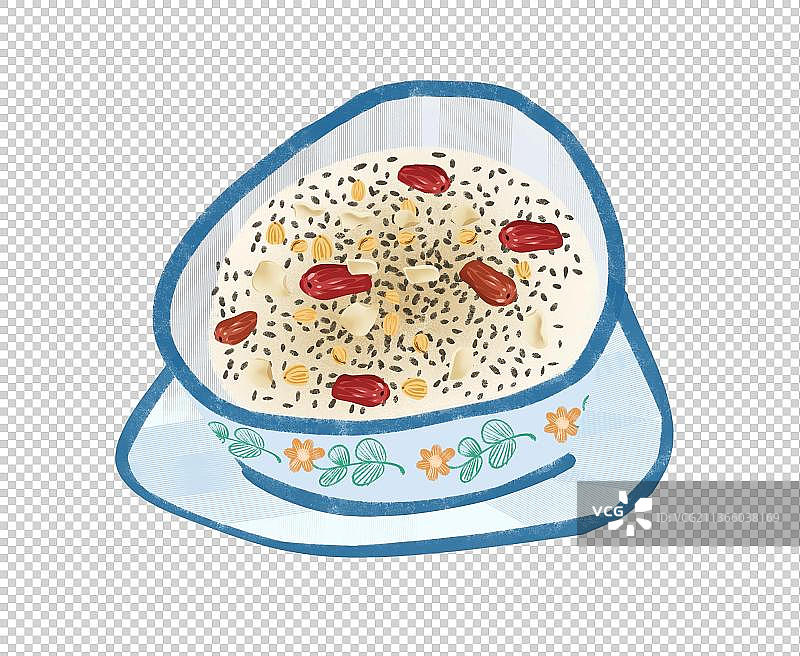 兰州特色美食“牛奶鸡蛋醪糟”插画元素图片素材