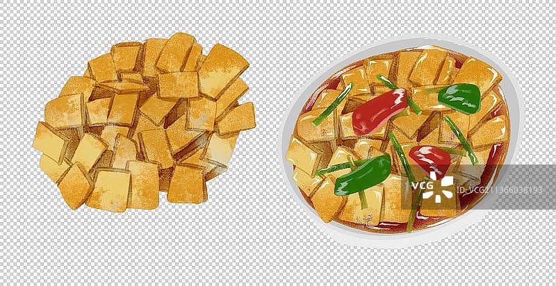 兰州特色美食“炒面片”插画元素图片素材