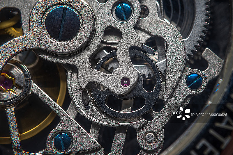 机械腕表机芯特写图片素材