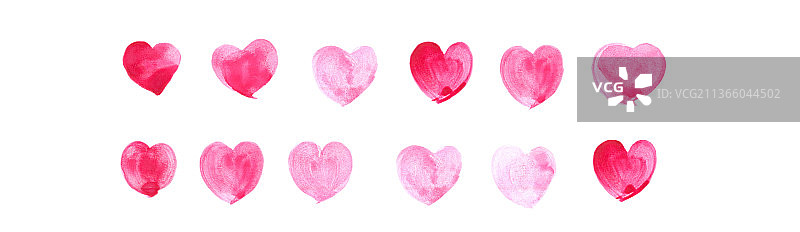 手绘粉色爱心情人节图案图片素材