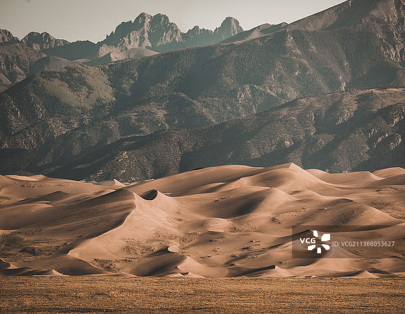 阿拉莫萨沙漠景观沙丘，科罗拉多州，美国图片素材