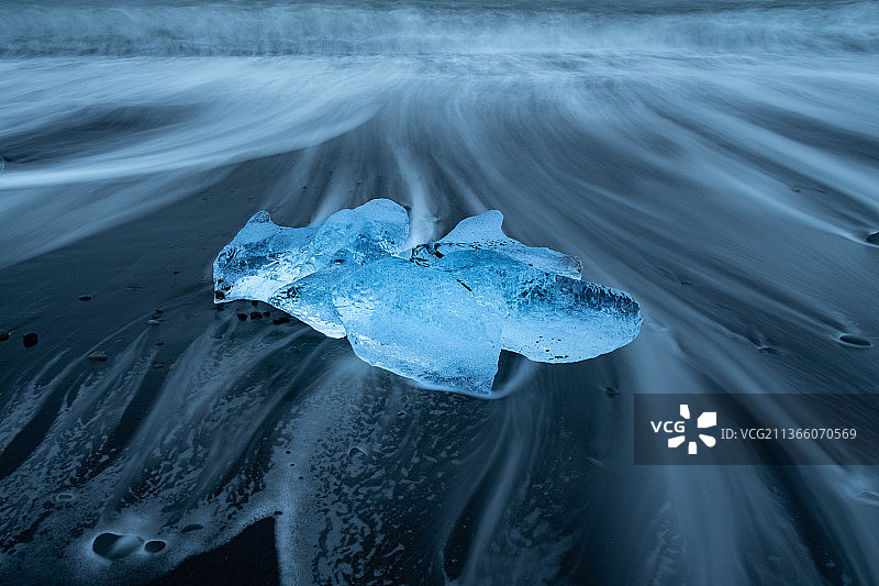 冰岛钻石冰沙滩图片素材