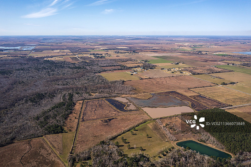 路易斯安那州乡村农业景观航拍图片素材