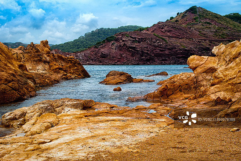 西班牙普雷贡达海湾岩石景观图片素材