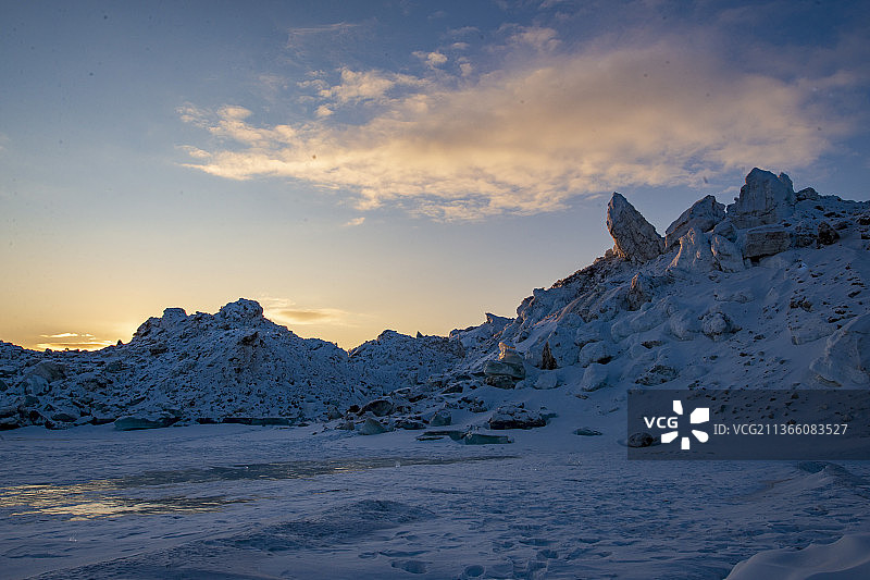 黑龙江鸡西：极寒兴凯湖 冰之魂雪之舞图片素材