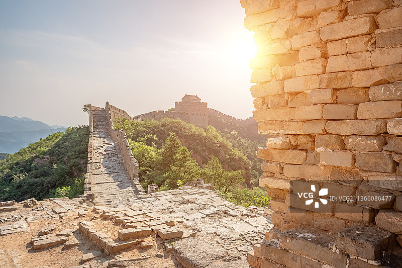 金山岭长城夏天城墙图片素材