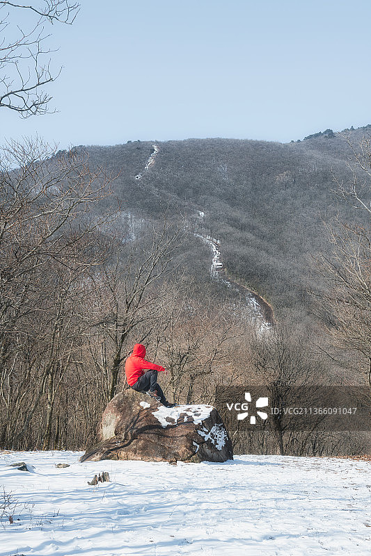 西天目山遇雪景图片素材