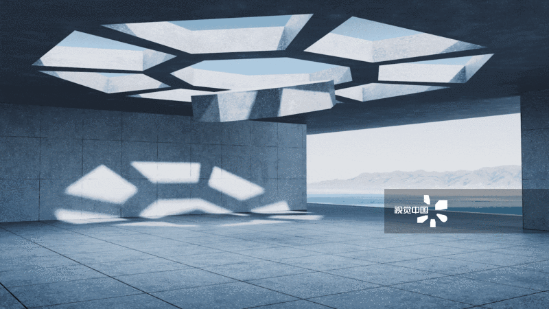 灰色混凝土建筑背景3D渲染图片素材