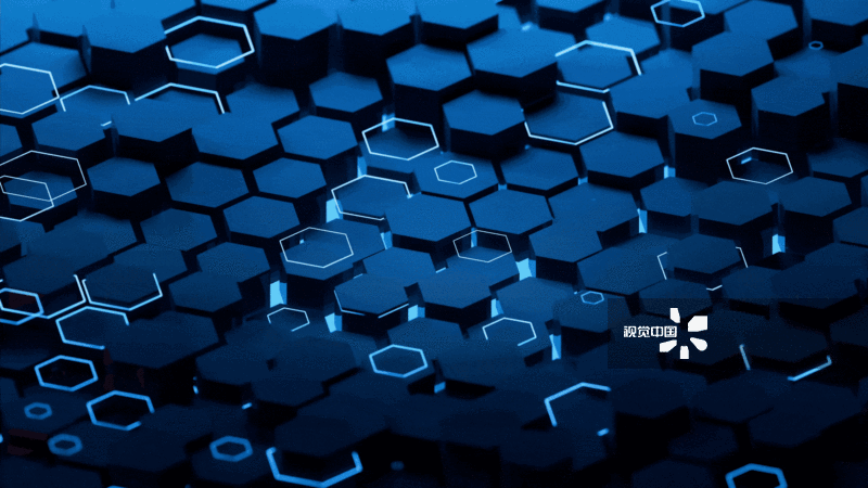 科技感六边形背景3D渲染图片素材