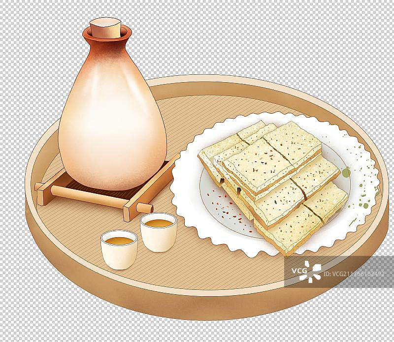 重阳糕和桂花酒图片素材