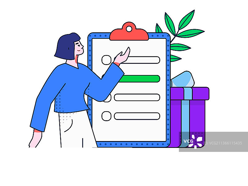 邀请好友进行问卷调查扁平矢量概念运营插画图片素材