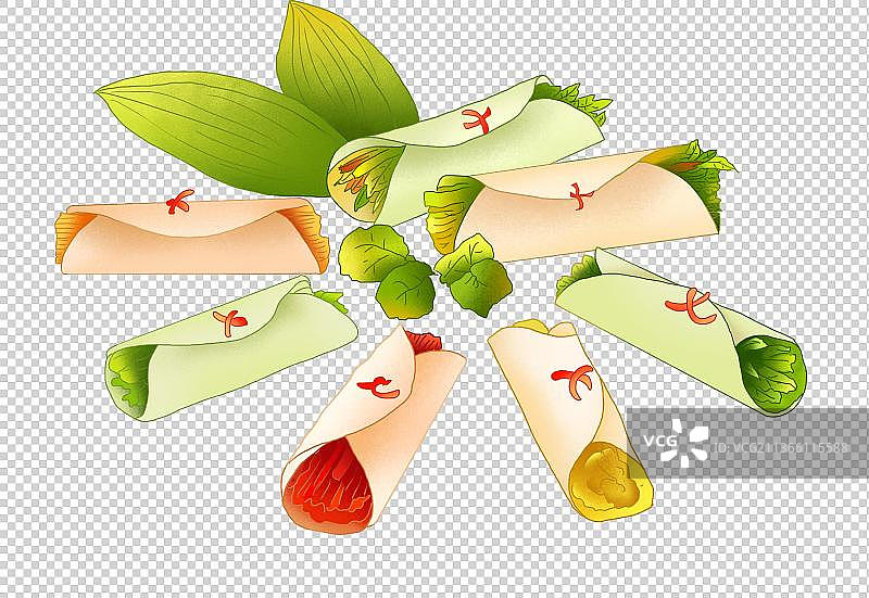 春卷插画元素图片素材