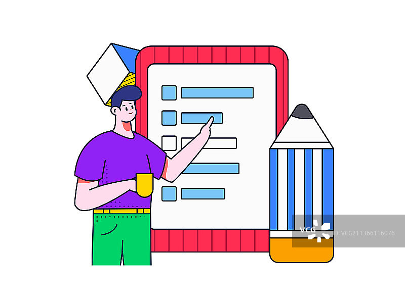 邀请好友进行问卷调查扁平矢量概念运营插画图片素材