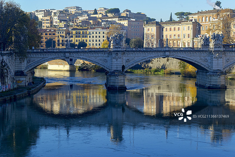 罗马台伯河风光，意大利图片素材