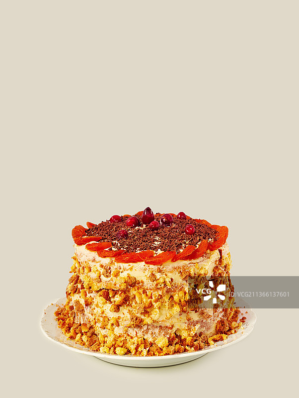 美食：白色背景下的蛋糕特写图片素材