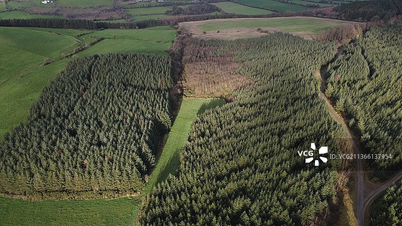 爱尔兰科克郡的农田高角度视图图片素材