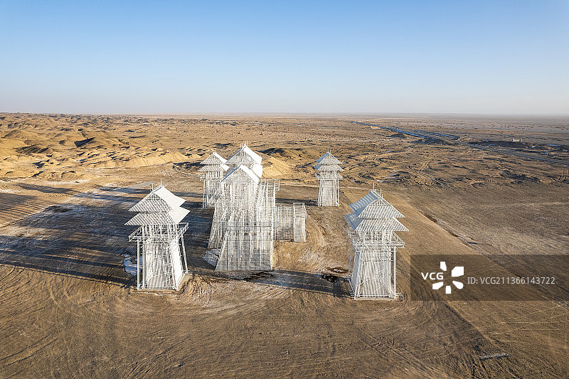 瓜州大地艺术雕塑群之海市蜃楼图片素材