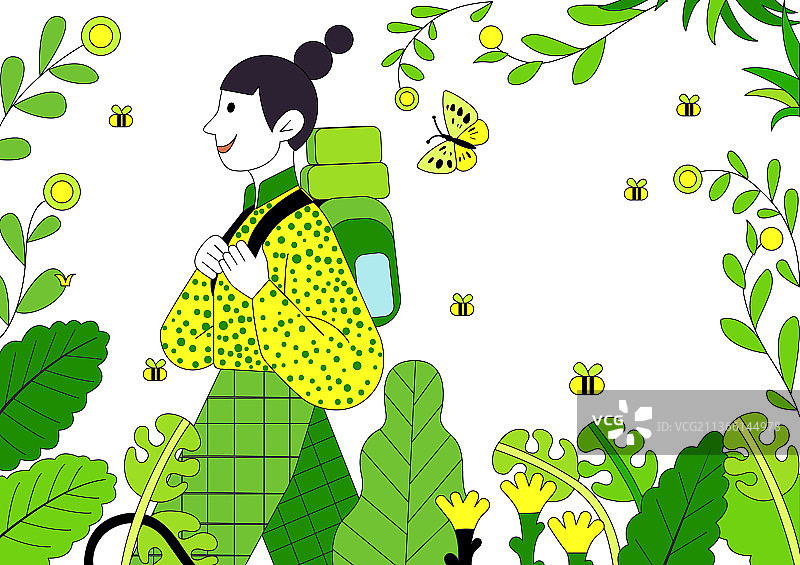 踏青徒步图片素材