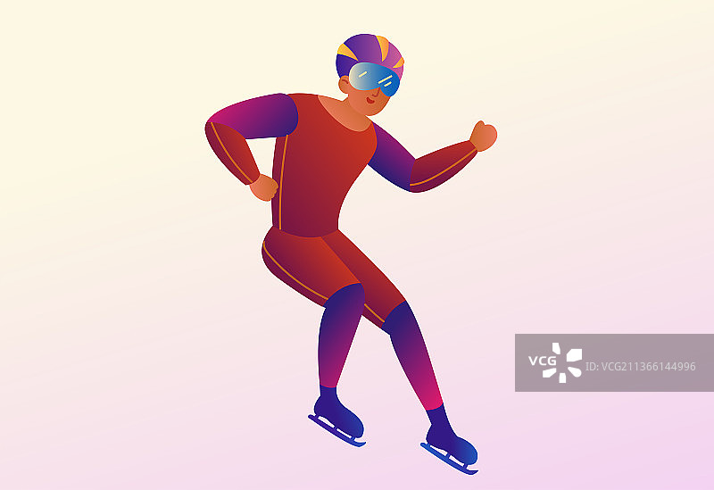 滑雪运动运动员滑雪比赛插画图片素材