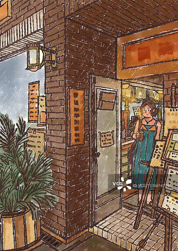 店铺门口图片素材