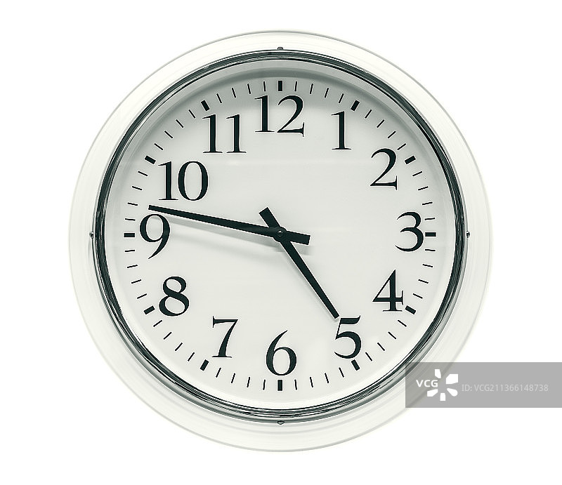 白色背景下的时钟低角度照片图片素材