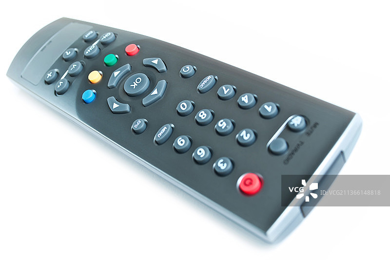 白色背景上的遥控器特写摄影图片素材