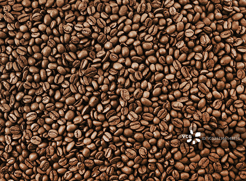 咖啡背景：烤咖啡豆的全画幅照片图片素材