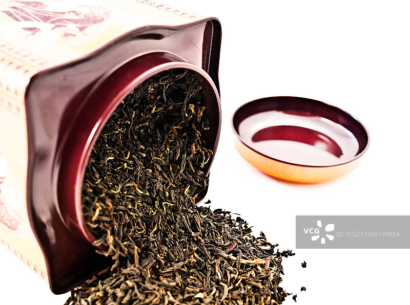 白色背景下的茶特写图片素材