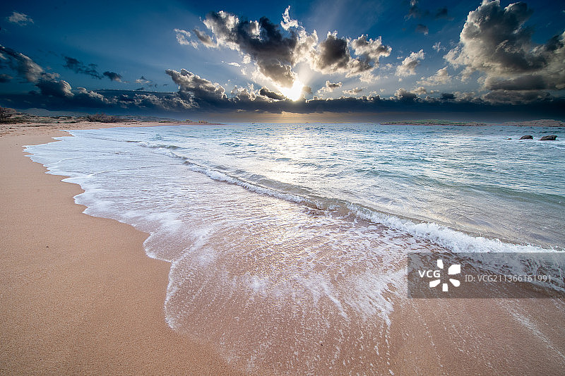 法国博尼法乔拉托纳拉沙滩日落图片素材