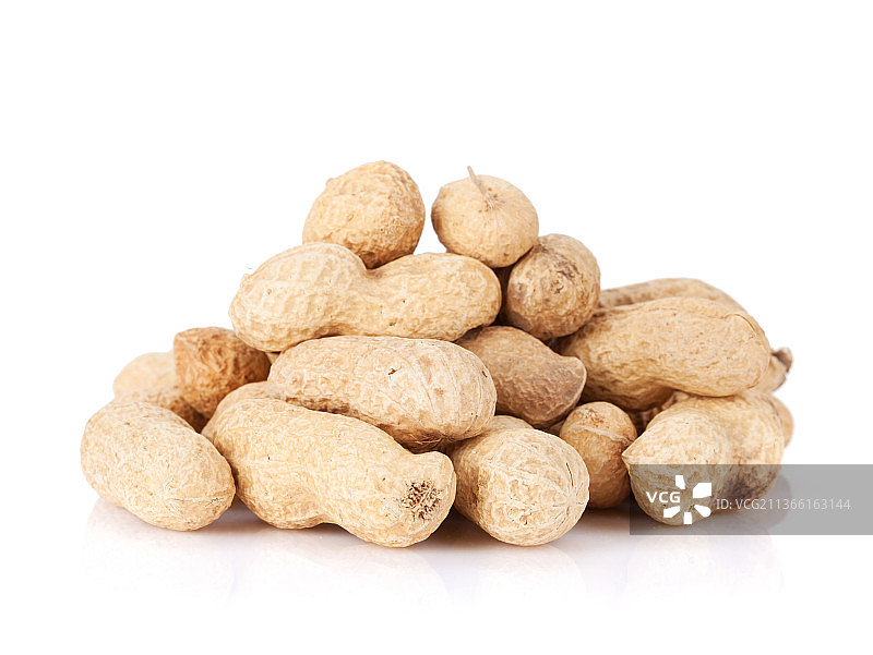 花生，白色背景上的食物特写图片素材