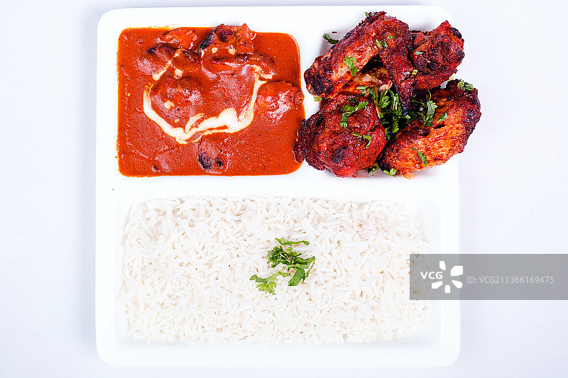 食物菜肴，白色背景餐盘美食特写，内罗毕，肯尼亚图片素材