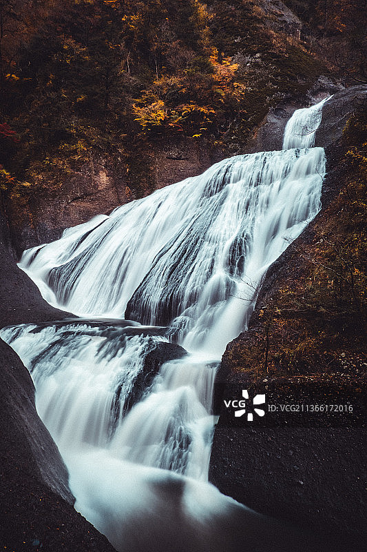 日本茨城县袋田瀑布森林风景图片素材