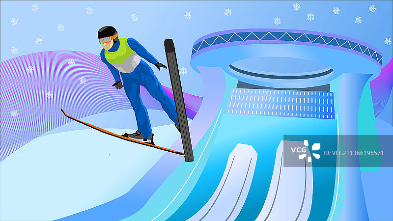 滑雪运动跳台滑雪雪如意图片素材