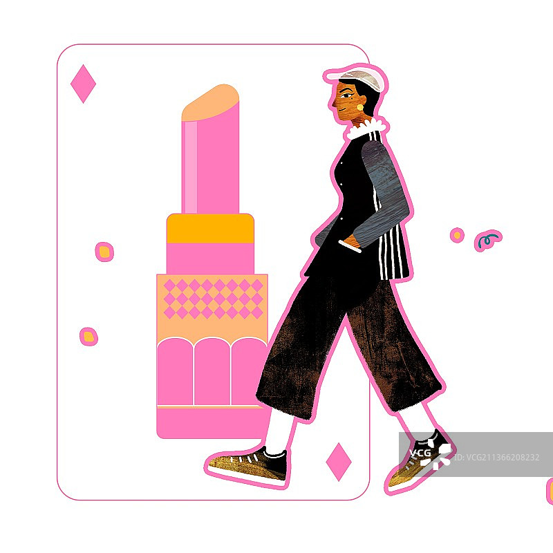 时尚女孩美妆口红酷女孩儿图片素材