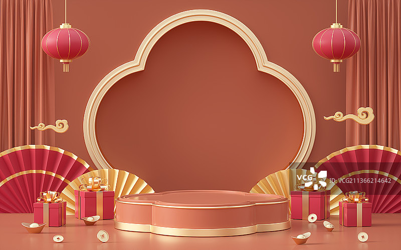 产品展台三维图形喜庆节日背景图片素材