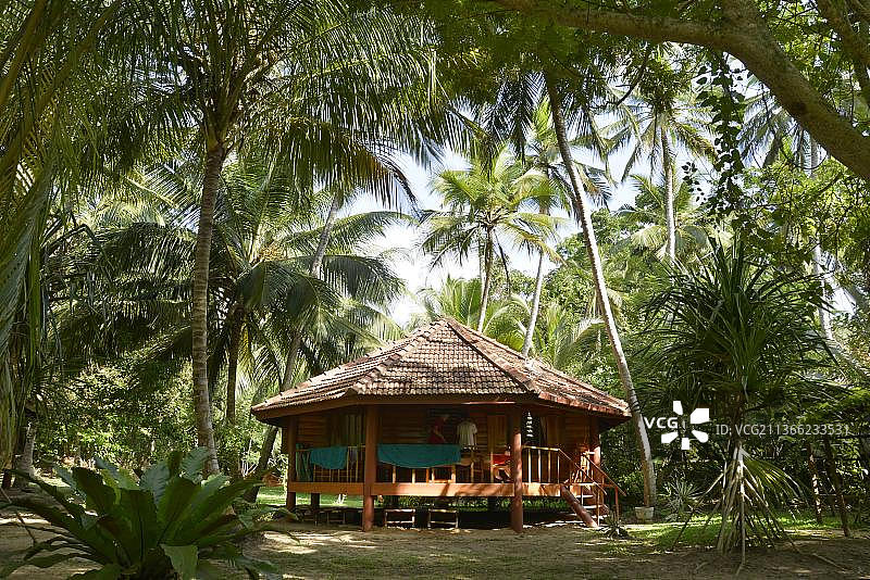 斯里兰卡坦加勒棕榈度假村小屋和别墅图片素材
