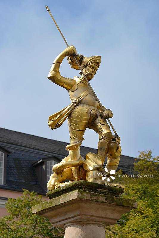 格奥尔格斯布鲁嫩，市场，艾森纳赫，图林根州，德国，欧洲图片素材